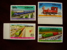 KENYA 1976 RAILWAY TRANSPORT Issue 4 Values To 3/-  MNH. - Kenia (1963-...)