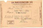 Reçu La Participation Vie Assurances Paris Du 18-10-1949 Pour Mr Brun Georges - Assurance - Bank En Verzekering