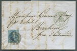 N°4 - Médaillon 20 Centimes Bleu, Margé, Obl; P.24 S/L. De BRUXELLES Le 24 Mars 1851 Vers Berchem - 7374 - 1849-1850 Médaillons (3/5)