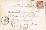 Postal PARIS (Rue Provence) 1902. Ambulant Ferrocarril - Storia Postale