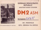 CARTE QSL CARD 1955 GERMAN DEMOCRATIC REPUBLIC DM-2 DDR ALLEMAGNE DE L'EST  FRIEDHOLD GRIMMA LEIPZIG - Grimma