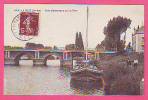 4210 LA SUZE SARTHE COIN PITTORESQUE SUR LE PORT ANIME PENICHE AU DOS CACHET AGENCE POSTALE RURALE - La Suze Sur Sarthe