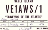 CARTE QSL CARD 1982 RADIOAMATEUR RADIO ILE DE SABLE ISLAND VE-1A CANADA NOVA SCOTIA GRAVEYARD OF THE ATLANTIC - Autres & Non Classés