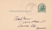 Postal Card - Thomas Jefferson - UX27 - Yarnell, Arizona - 1901-20