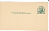 Postal Card - Thomas Jefferson - UX27 - - 1901-20