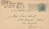 Postal Card - Thomas Jefferson - UX27 -  Free Tract Society -  San Benito, Texas  1935 - 1921-40