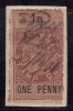 Fiji Stamp Duty , Used Fiscals, Revenue 1 Penny On Piece, QV, Queen Victoria,  As Scan - Fiji (...-1970)