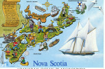 NOVA SCOTIA, CANADA´S OCEAN PLAYGROUND - The Famous Schooner "Bluenose" Is Commermorated On The Canadian Dime - 2 Scans - Autres & Non Classés
