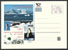Czech Republic 2011 - 50 Years Agreement About Antarctida, Czech Base Mendel, Special Postage Stationery, MNH - Baleines