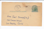 Postal Card - Thomas Jefferson - UX27 - Free Tract Society -  Nashville, TN  1937 - 1921-40