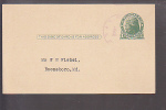 Postal Card - Thomas Jefferson - UX27 - Office Of Financial Secretary R.M.A. - 1921-40