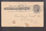 Postal Card - Jefferson - Reading, PA 1900 - Flag Postmark - ...-1900