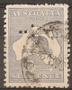 AUSTRALIA - Used 1915 6d Kangaroo. Watermark 10 (3rd).  Die II. Scott 47, Misplaced "T" Perfin - Gebraucht