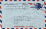 WILMINGTON / PALERMO - Aérogramme (Par Avion) 11c. "AL Dott. Alberto Monroy " - 25.03.1966 - Storia Postale