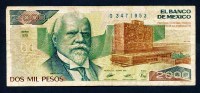 2000 Pesos   "MEXIQUE"  28 Mars 1989    VF  Ble 51 - Messico