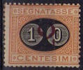 ITALIA 1890 - Segnatasse Mascherine 10 C. Su 2 C. (firmato / Signed) *  (g1823) - Portomarken