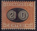 ITALIA 1891 - Segnatasse Mascherine 20 C. Su 1 C. (firmato / Signed) *  (g1824) - Strafport