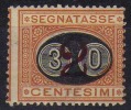ITALIA 1890 - Segnatasse Mascherine 30 C. Su 2 C. (firmato / Signed) *  (g1825) - Portomarken
