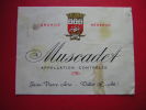ETIQUETTE-GRANDE RESERVE-MUSCADET-APPELLATION CONTROLEE-JEAN PIERRE ARIN-VALLET L-A -PHOTO RECTO / VERSO - White Wines