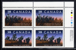 Canada Scott #1250ii MNH 38c Regiments Upper Right Inscription Block - Plaatnummers & Bladboorden