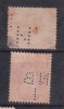 India Used 2 Diff., Perfin - 1911-35 Roi Georges V