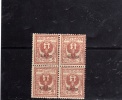 EGEO 1912 CASO ITALY OVERPRINTED SOPRASTAMPATO D'ITALIA CENT. 2 C MNH QUARTINA BLOCK - Egeo (Caso)