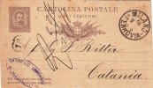 MILANO /  CATANIA  18.8.1884 - Intero Postale Pubbl. " Cotonificio LOMBARDO " - Cent. 10 - Reklame