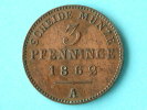 1862 A - 3 PFENNINGE ( 120 Einen Thaler ) / KM 482 ( Uncleaned Coin / For Grade, Please See Photo ) !! - Taler Et Doppeltaler