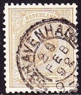 1872 Koning Willem III 50 Cent Geelbruin Tanding 12½  Grote Gaten NVPH 27 L - Gebraucht