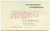 LOUGHBOROUGH : THE HIGH SCHOOL 1944 - Andere & Zonder Classificatie