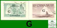 Canada Set Of Overprinted 'G' # O38 To # O39 - Scott - Unitrade - Definitives - Dated: 1953 -1955 - Oblitérés