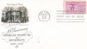 FDC  U.S.A  1957  100th Anniversary American Institute Of Architects - 1951-1960