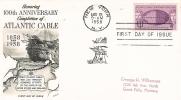 FDC  U.S.A  1958  Honoring 100th Anniversary Completion Of Atlantic Cable - 1951-1960