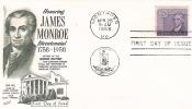 FDC  U.S.A  1958  Honoring James Monroe  Bicentennial 1758-1958 - 1951-1960