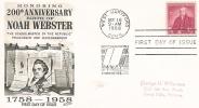 FDC  U.S.A  1958  200th Anniversary Birth Of Noah Webster - 1951-1960