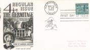 FDC  U.S.A  1959  The Hermitage  Home Of Andrew Jackson - 1951-1960