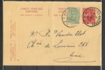 België Belgique Entier Postal ( 2068 ) Postwaardestuk 137 : 168 CARTE POSTALE POSTKAART + 5c COB 137 Gemengd - 1919-1920  Cascos De Trinchera