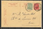 België Belgique Entier Postal ( 2068 ) Postwaardestuk 137 : 168 CARTE POSTALE POSTKAART + 5c COB 137 Gemengd - 1919-1920 Roi Casqué