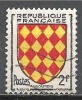 1 W Valeur Oblitérée,used - FRANCE - YT Nr 1003 * 1954 - N° 3-17 - 1941-66 Escudos Y Blasones