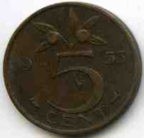 Pays-Bas Netherland 5 Cents 1953 KM 181 - 1948-1980 : Juliana