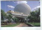 CPM EPCOT CENTER, WALT DISNEY WORLD, A SLEEK MONORAIL  CIRCLES SPACESHIP EARTH - Disneyworld