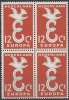 1958 EUROPA OLANDA 12 C QUARTINA MNH ** - 1958