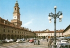 F-VIGEVANO-PIAZZA DUCALE E TORRE DEL BRAMANTE ANIMATA(VECCHIE AUTO) - Vigevano