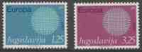 Jugoslavija Yugoslavia 1970 Mi 1379 /80 YT 1269 /70 ** "Flaming Sun" / Flechtwerk Als Sonnensymbol - Europe Cept - Unused Stamps