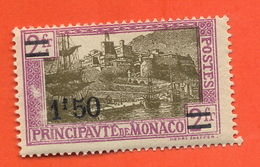 Monaco  "  Timbre 1,50 Fr  Sur 2frs Lilas Rose  " N° 110 - Sonstige & Ohne Zuordnung