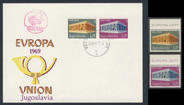 Jugoslavija Yugoslavia 1969 Mi 1361 /2 YT 1252 /3 FDC + Stamps ** „EUROPA“ Und „CEPT“ In The For - Neufs