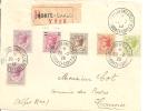 N°78+83+81+104+ EXPOSITION PHILATELIQUE MONACO Vers FRANCE Le 20 FEVRIER 1928 - Postmarks