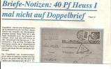 BRD Heuss I, 40 Pfg. Als EF - Philatelie Und Postgeschichte