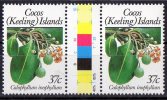 Cocos Islands 1988 Flora 37c Calophyllum Gutter Pair MNH  SG 196 - Cocoseilanden