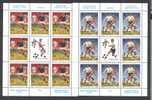 Jugoslawien – Yugoslavia 1990 World Cup Football Championships Mini Sheets Of 8 + Label MNH; Michel # 2412-13 - Blocks & Kleinbögen